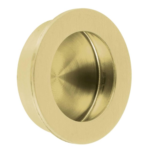Jaladera de embutir circular No. 3 acabado latón brillante Hermex JALED-13
