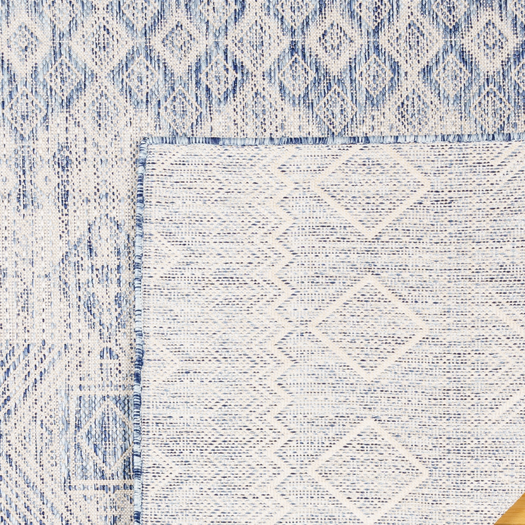 Savara Talina Indoor/ Outdoor Polypropylene Blue Flat Weave Area Rug, 8x10