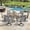 Graywood Table-Gray Chairs, variant on VOXBIN 5 Pieces Patio Dining Set – 40.6" Round Outdoor Table with 4 Swivel Chairs, Walnut Table and Brown Chairs