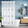 thumbnail image 6 of No Hook Blue Flowers Shower Curtain with Snap in Liner Set, Spring Floral Bows Minimalist Botanical Waterproof Fabric Bathroom Curtains with See Through Top Window, Hotel Style Small 36 x 72 Inch, 6 of 9