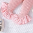 thumbnail image 6 of KYAIGUO Baby Infant Girl Spring Autumn Outfits Clothes Pink Ruffle Flared Top Floral Bell Bottom Pants 2PCS Long Sleeve Princess Shirt Tops Bell Bottoms, 6 of 9