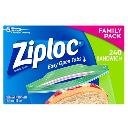 Ziploc Sandwich Bags, 240 Count (Best Freezer For Meat Storage)