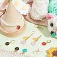 thumbnail image 5 of 24 Pcs Flat Round with Lightning Stitch Markers Enamel Alloy Crochet Stitch Marker Charms 304 Stainless Steel Clasp Locking Stitch Marker for Knitting Weaving Sewing Jewelry Making, 5 of 6