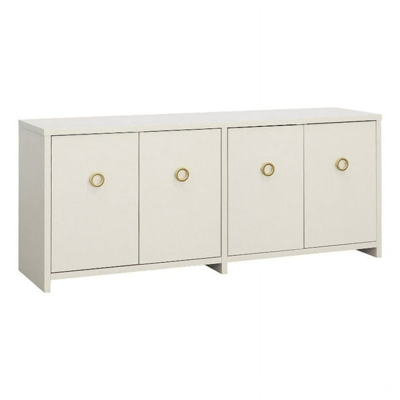 Pemberly Row Engineered Wood Credenza in Dove Linen / Off White Finish