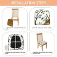 thumbnail image 4 of Blue Leaves Pattern Seat Covers for Dining Room Chairs Set Of 4,Stretch Printed Washable Chair Seat Cover with Elastic Ties and Button,Removable Waterproof Couch Cushion Covers, 4 of 6