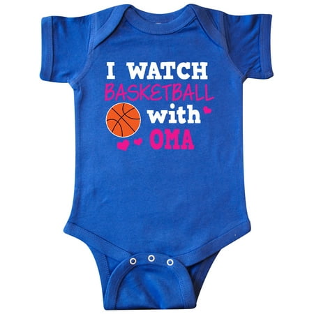 

Inktastic I Watch Basketball with Oma Gift Baby Girl Bodysuit