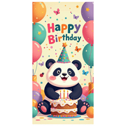 LUUFILx Panda Birthday Backdrop Banner for Kids Party Supplies Happy Birthday Decorations with Balloons and Flowers Party Decor Background Props