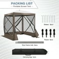 thumbnail image 6 of HOTEEL 6x6 ft Pop Up Gazebo Screen House Tent for Camping with Mosquito Netting, Waterproof, UV Resistant, Portable Carry Bag, for Outdoor Camping, Lawn and Backyard, Brown, 6 of 12