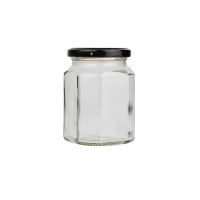 24 pz Frascos de Vidrio con Tapa de Rosca Negra 250 ml Organiseiton Organiza tu Espacio