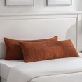 thumbnail image 1 of wonima44 Fancy Homi Set of 2 Rust Boho Long Lumbar Body Decorative Throw Pillow Cover 14x36 Inch for Bed Couch Bedroom Bench, Soft Patchwork Corduroy Textured Pillow Case, Rustic Farmhouse Room Décor, 1 of 1