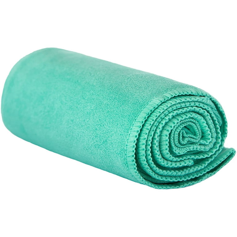 Shandali Gosweat Hot Yoga Towel in Teal - Super Absorbent, 100% Microfiber,  Suede, Bikram Yoga Towel 