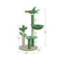 thumbnail image 2 of Home4Cat 3 level 33.5"Multi-Activity Cactus Style Cat Tree with Scratching Post, Hammock,Green/Beige, 2 of 10