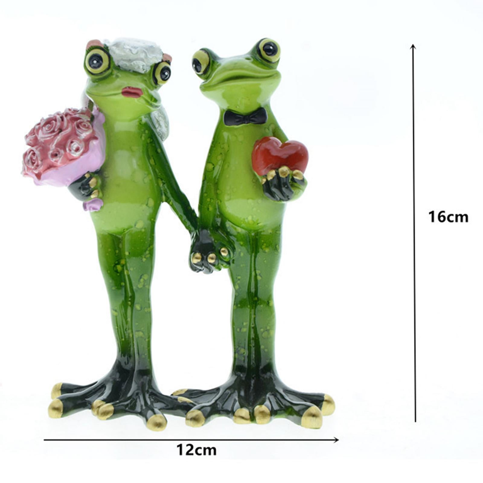 Zxpjkyu Wedding Frog Garden Statue Animal Sculpture Resin Figurines Decoration Gift Yard