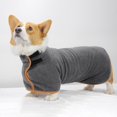 thumbnail image 4 of Toalla de albornoz, albornoz para perro usable Toalla suave para mascotas Perro de secado súper absorbente gris M Gloria Albornoz Suave, 4 of 9