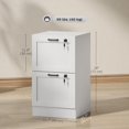 thumbnail image 2 of White Vertical File Cabinet with 2 Lockable Drawers, MDF Office Storage Cabinet for A4 & Letter Size Files, Compact Printer Stand for Home Office, Workspace, 15.7"W x 15.7"D x 28"H, 2 of 7