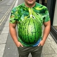 thumbnail image 2 of VBVC Men's 3D Fruit Print Funny Short Sleeve Tee , Novelty Crew Neck Casual T-Shirt For Men,Green,M-3XL, 2 of 6