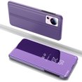 thumbnail image 2 of Mirror Flip Case for Xiaomi 13 Lite Support Wireless Charging, Clear View Window with Kickstand Thin Ultra Phone Case for Xiaomi 13 Lite QH Purple, 2 of 9