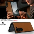 thumbnail image 4 of ELEHOLD Case for Samsung Galaxy Z Fold 4, Shockproof Magnetic Case Hard PC Slim Phone Cover,Brown, 4 of 11