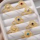 thumbnail image 4 of Anillos de piedra de ópalo de acero inoxidable para mujer, chapado en oro, sol, estrella, boda, pareja, anillo ajustable, joyería estética, envío gratis, 4 of 4