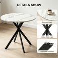 thumbnail image 4 of 31.6 Inch Round Dining Table Set for 2, 3 pieces Modern Kitchen Table Set with 2 Upholstered Chairs，Small Spaces Dining Room breakfast nook, 4 of 6