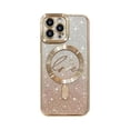 thumbnail image 1 of 0829 for iPhone 12 Pro Max Case Glitter, Clear Magnetic Phone Cases with Luxury Love Heart Pattern [Compatible with MagSafe] Bling Sparkle Plating Soft TPU Shockproof Protective Cover Women, Gold, 1 of 1