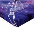 thumbnail image 2 of Ambesonne Galaxy Fitted Sheet, Outer Space Fantasy, Full Size, Purple Black, 2 of 3