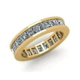 thumbnail image 1 of Natural 3.90Ct Princess Cut Diamond Classic Channel Set Women's Anniversary Wedding Eternity Band Ring Solid 14k Yellow Gold G-H I1, 1 of 3