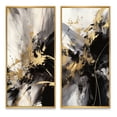 thumbnail image 2 of Designart "Fluid Fusion in Gold and Grey II" Abstract Framed Wall Art Set Of 2 - Gold Abstract Framed Canvas Set For Living Room Decor, 2 of 6