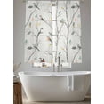 thumbnail image 6 of Vintage Botanical Semi Sheer Curtains 63 Inch Length 2 Panels Set, Birds Branch Watercolor Leaf Sheer Kitchen Curtain Privacy Voile Window Curtain for Living Room Bedroom Rod Pocket Drapes, 6 of 7