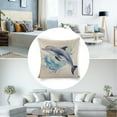 thumbnail image 3 of Watercolor painting of dolphins Linen toss pillowcase decoration pillowcase gifting preferred 20x20 inch cushion cover sofa pillowcase sofa bedroom living room car, 3 of 8