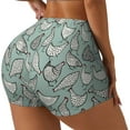 thumbnail image 2 of Fotbe Hand Drawn Chickens Seamless Shorts, Womens Workout Shorts High Waist Stretch Booty Short for Gym/Yoga/Running/Biking-Large, 2 of 9