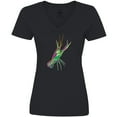 thumbnail image 3 of Inktastic Mardi Gras Crayfish Artsy Women's V-Neck T-Shirt, 3 of 5