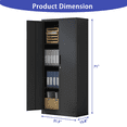 thumbnail image 4 of Hassch Metal Storage Cabinet with Lock, 71"H Tool Cabinet with Adjustable Shelves, File Cabinet with 2 Doors, Garage Cabinet for Home Office, Shop, Black, 4 of 8