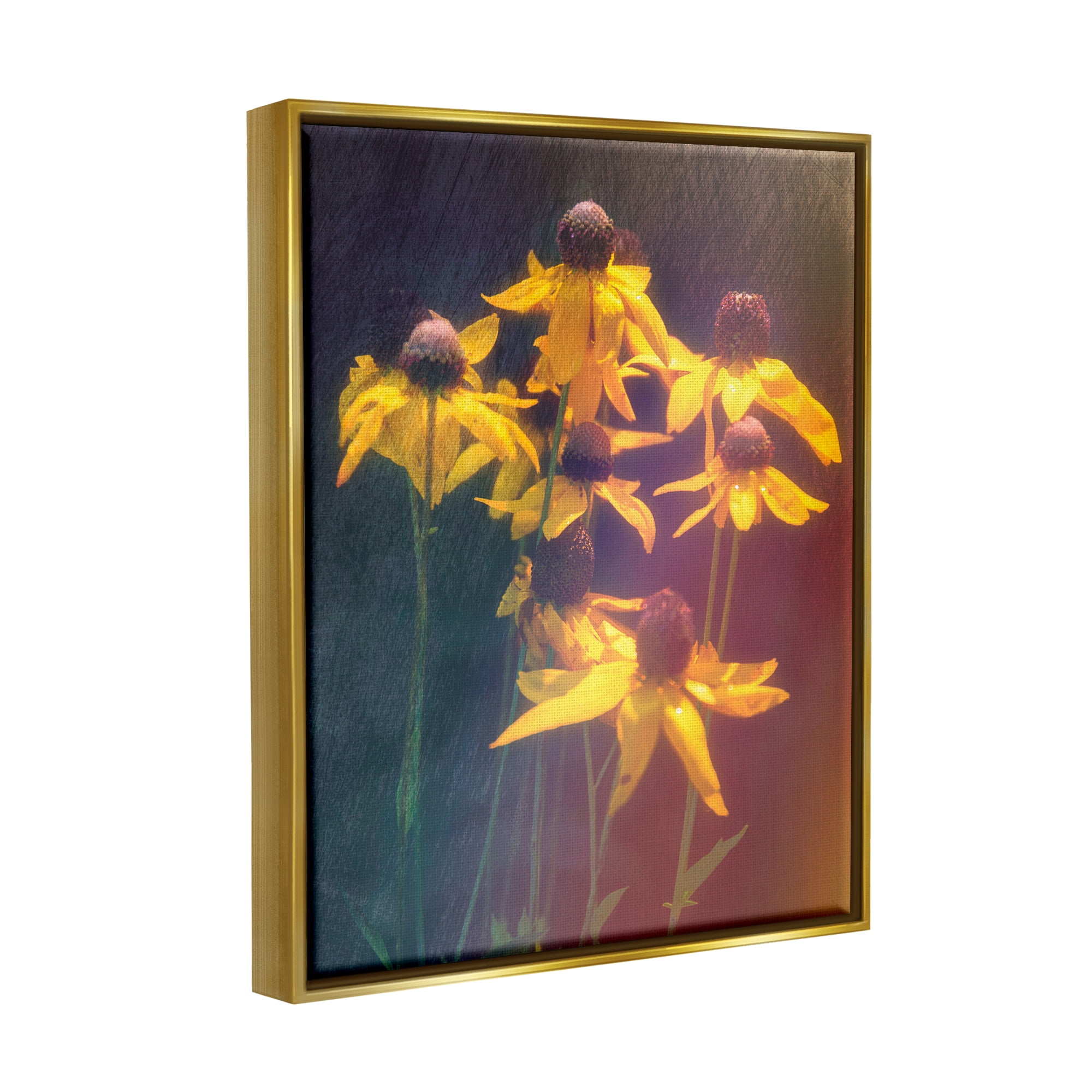 Stupell Industries Black-Eyed Susan Photography Botanical & Floral Photography Gold Floater Framed Canvas Art Print Wall Art, 25 x 31