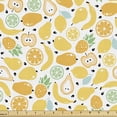 thumbnail image 1 of Fruits Fabric by the Yard, Bananas Lemons Apples Oranges Pears Pineapples, Decorative Upholstery Fabric for Sofas and Home Accents, Mustard Pale Orange by Ambesonne, 1 of 5