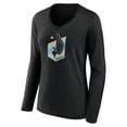 thumbnail image 2 of Women's Black Minnesota United FC Official Logo Long Sleeve V-Neck T-Shirt, 2 of 3