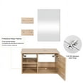 thumbnail image 2 of FULLWATT 28 Inch Modern Bathroom Vanity Set with Mirror Wall Mount Wood Color Cabinet Glass Sink Chrome Faucet and Pop Up Drain, 2 of 12