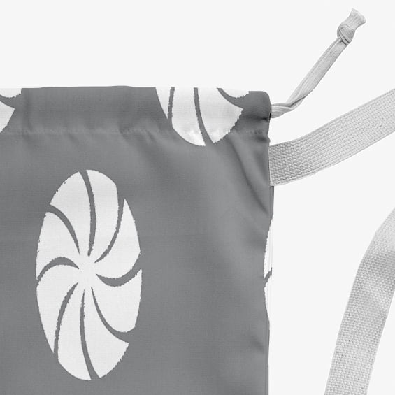Simply Daisy Whirl of The Season Geometric 18 x 29 in Grey Laundry Bag