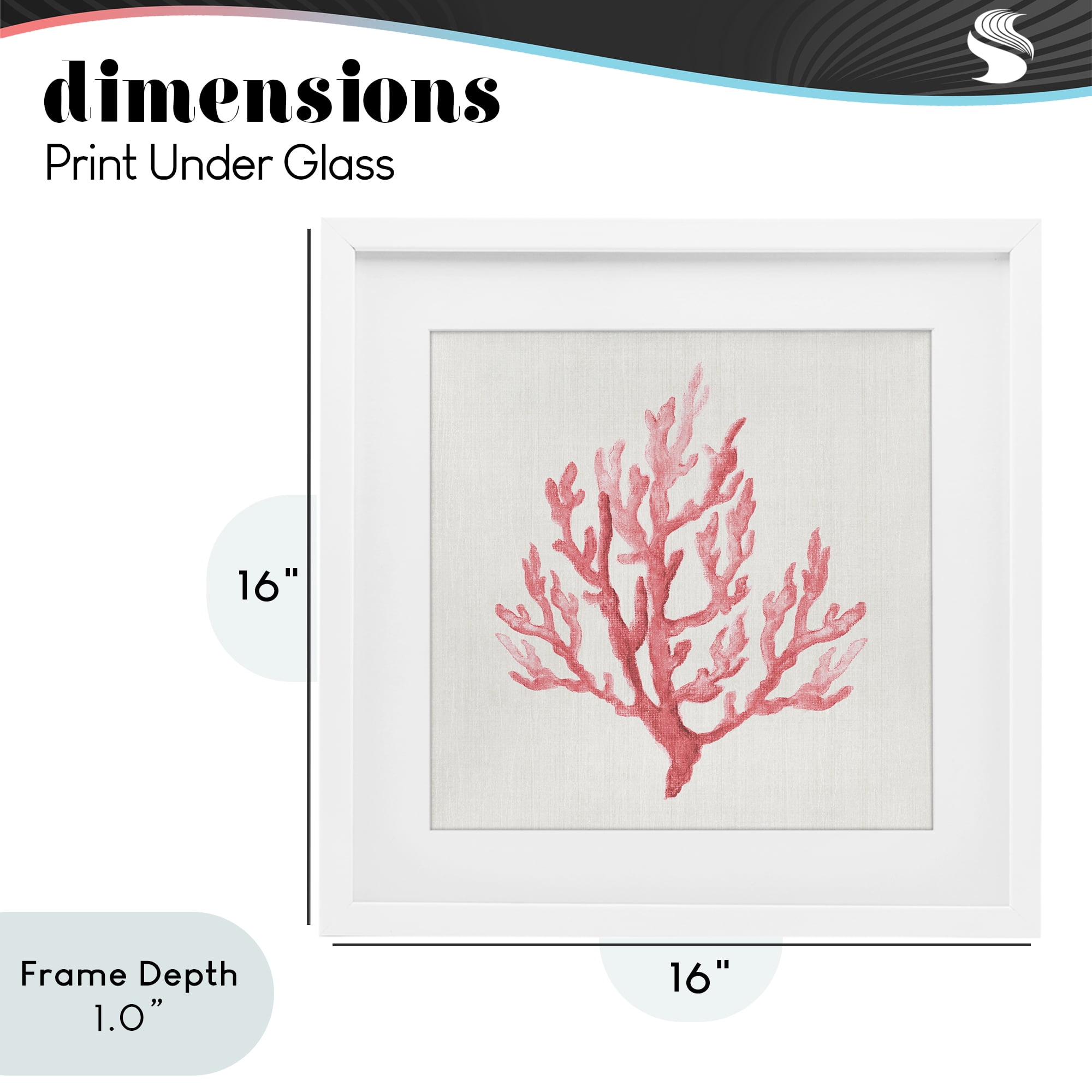 Stupell Industries Muted Pink Coral Branch White Framed Print Under Glass, design by Janet Tava