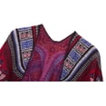 thumbnail image 3 of Women's Vintage Pattern Printed Winter Poncho Cape Shawl (Series 2-Red), 3 of 6