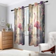 thumbnail image 2 of Yayeee Window Curtains Set of 2 for Living Room Light Filtering 63"x42", Flamingo, 2 of 7