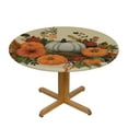 thumbnail image 3 of WYYP  Fall Tablecloth Round Tablecloth with Multi Pumpkin Autumn Table Cloth Thanksgiving Table Cover for Party Dining Picnic Table Decorations White, 3 of 7
