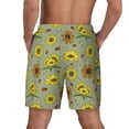 thumbnail image 2 of Lsque Mens Swim Trunks Sage Green With Sunflowers Pattern - Bathing Suit Compression Liner - Beach Swim Shorts Swimwear - (S-3XL) - Stretch Quick Dry -3X-Large, 2 of 9