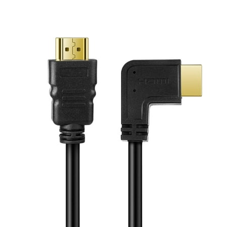 Right Angle HDMI Cable (10FT) - High Speed HDMI 2.0 Cord Supports UHD 4K 60hz 2K 2160p Full HD 1080p Quad HD 1440p 3D ARC Ethernet For Xbox One X / S PS4 Pro / Slim & Apple TV 4K, Nintendo (Best Hdmi Cable For Ps4 Pro 4k)