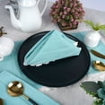 thumbnail image 3 of Fingercraft Cloth Napkin, Soft Quality Cotton Linen Blend Fabric, Dinner Napkins with Premium White Lace, 6 Pack, 20”x20” Aqua, 3 of 7