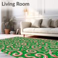 thumbnail image 2 of ODIKA 2'x3' Machine Washable Non-Slip Area Rug, Peppermint Swirl Holiday Anti Fatigue Floor High Traffic Rug with Pad, Green, 731693, 2 of 8