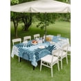 thumbnail image 3 of Outdoor Tablecloth with Umbrella Hole & Zipper, Teal Blue Spring Floral Rectangle Tablecloth 60x102 Inch, Farmhouse Botanical Summer Sunflower Patio Table Cover Waterproof Table Cloth for Picnic, 3 of 7