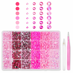 Pink Flatback Resin Jelly Rhinestones for Crafting