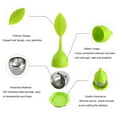 thumbnail image 6 of DUNCHATY 1-Pack Premium Silicone Tea Infusers Set – Fine Mesh Strainers with Stainless Steel Filter Balls, Tea Steeper For Loose Tea, Drip Trays & Flower Designs for Loose Leaf/Herbal Tea, Green, 6 of 6