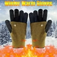 thumbnail image 4 of Color Block Winter Knit Gloves - Women's Warm Wool Touchscreen Mittens, Cold-Weather Cycling Gloves Two-Tone Outdoor Fashion Accessories, 4 of 5
